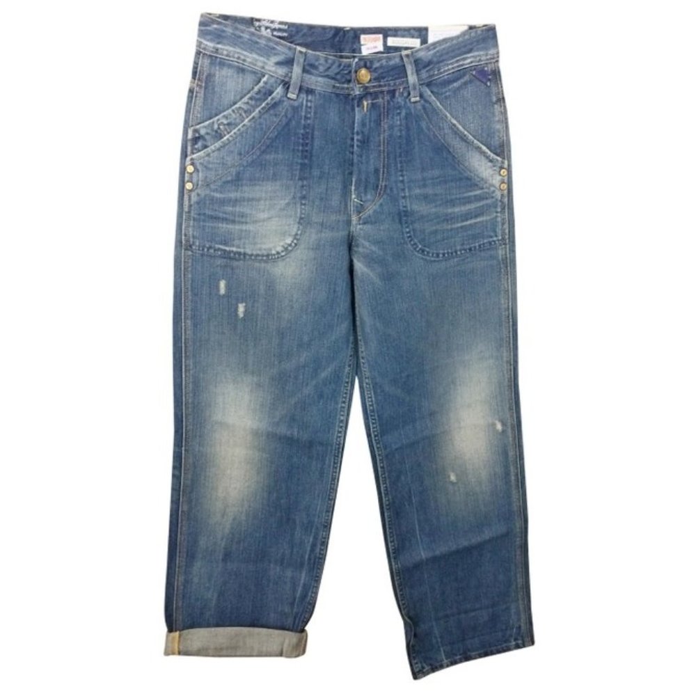 Replay women's size 27 wide 5 pocket BOOGALOO distressed baggy fit jeans 28x29